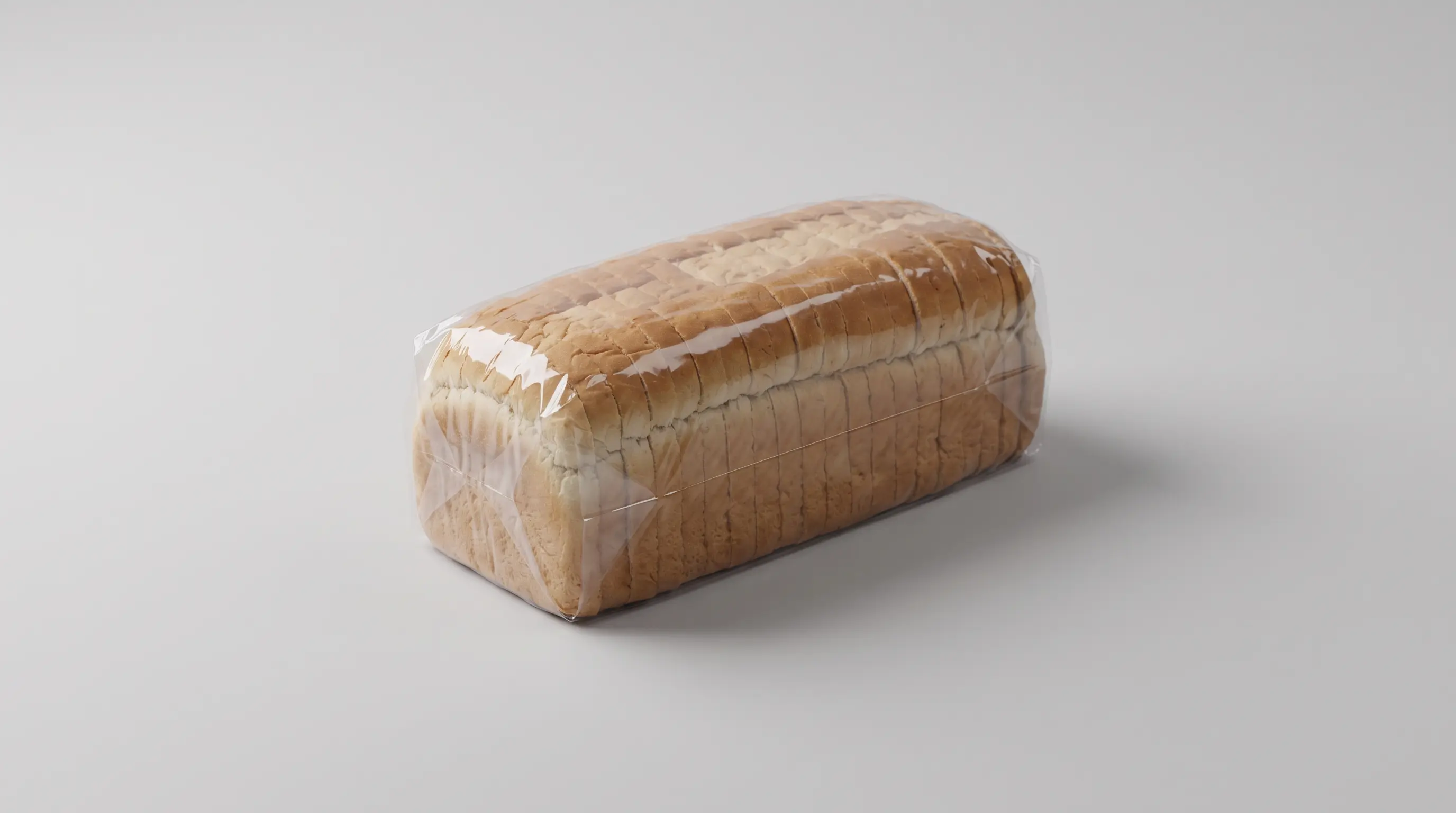 Pan de molde empaquetado sobre una superficie clara